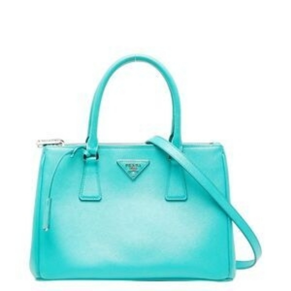 Like NEW Prada Galleria Saffiano LUX Leather Tote Handbag Giada Teal TIFFANY BLU - Picture 4 of 16